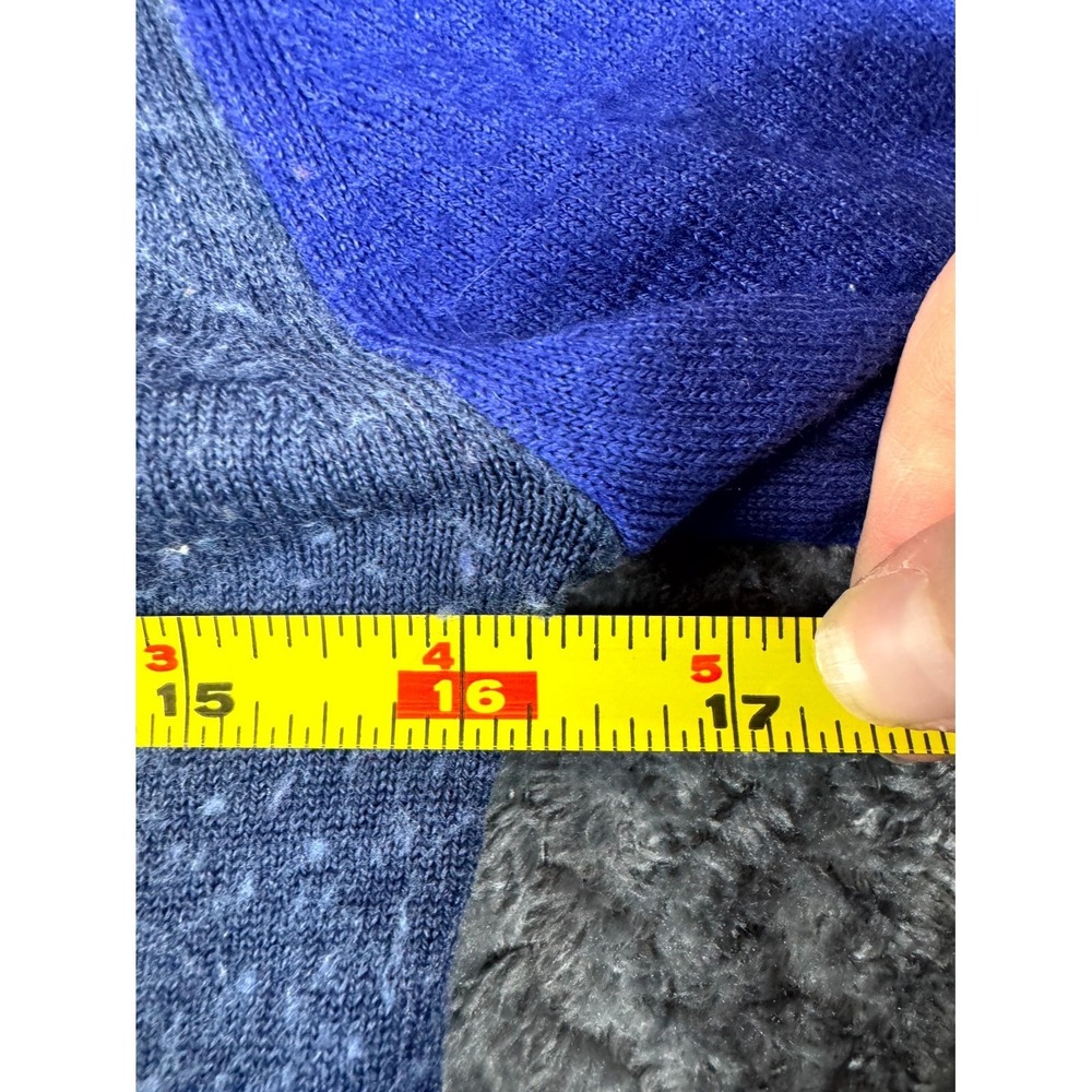 Arturo Calle Sweater Men Large Blue Gray Merino Wool Chunky Knit Slim Fit V Neck - Picture 3 of 7
